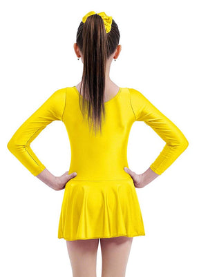 Yellow dance leotard with skirt