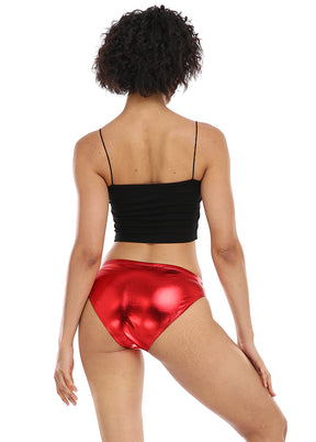 Shiny Metallic Panty Brief High Cut Shorts
