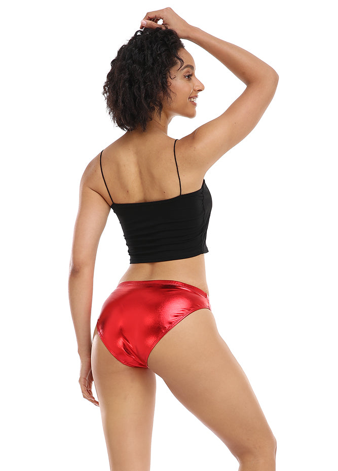 Shiny Metallic Panty Brief High Cut Shorts