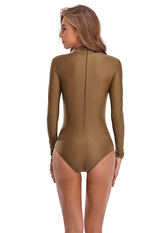 Brown Turtleneck Onesie