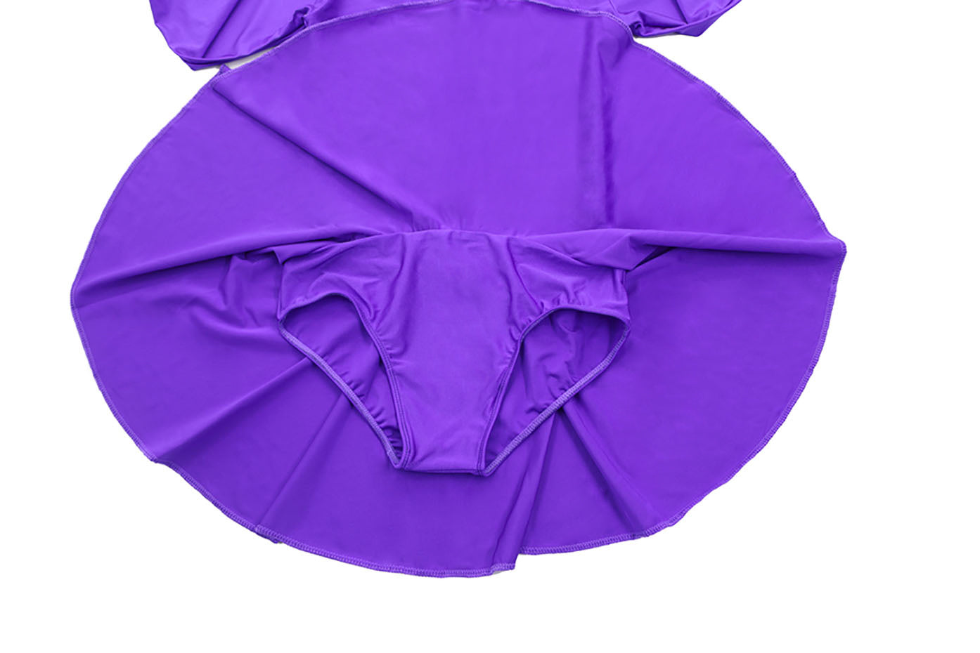 Womens Turtleneck Long Sleeve Dance Leotard with Skirt