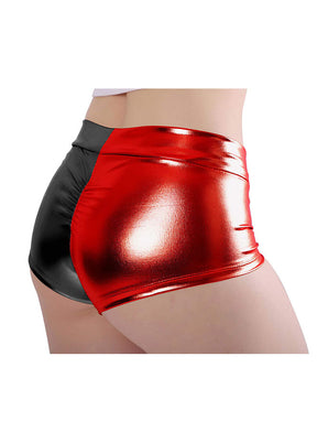 Womens Shiny Metallic Rave Booty Shorts Hot Pants