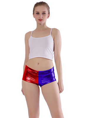 Womens Shiny Metallic Rave Booty Shorts Hot Pants