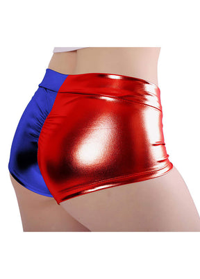 Womens Shiny Metallic Rave Booty Shorts Hot Pants