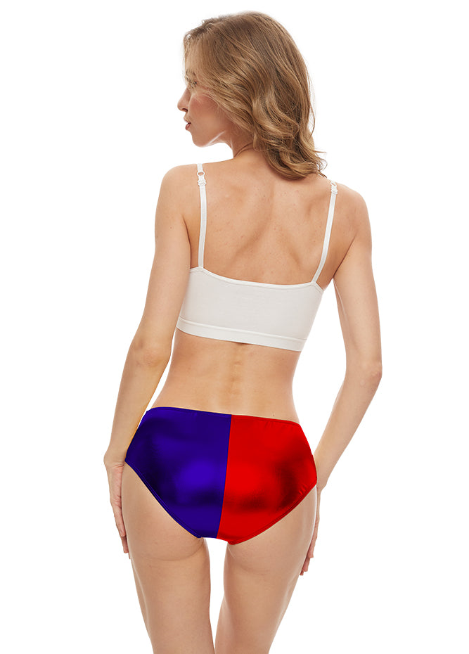 harley quinn red and blue