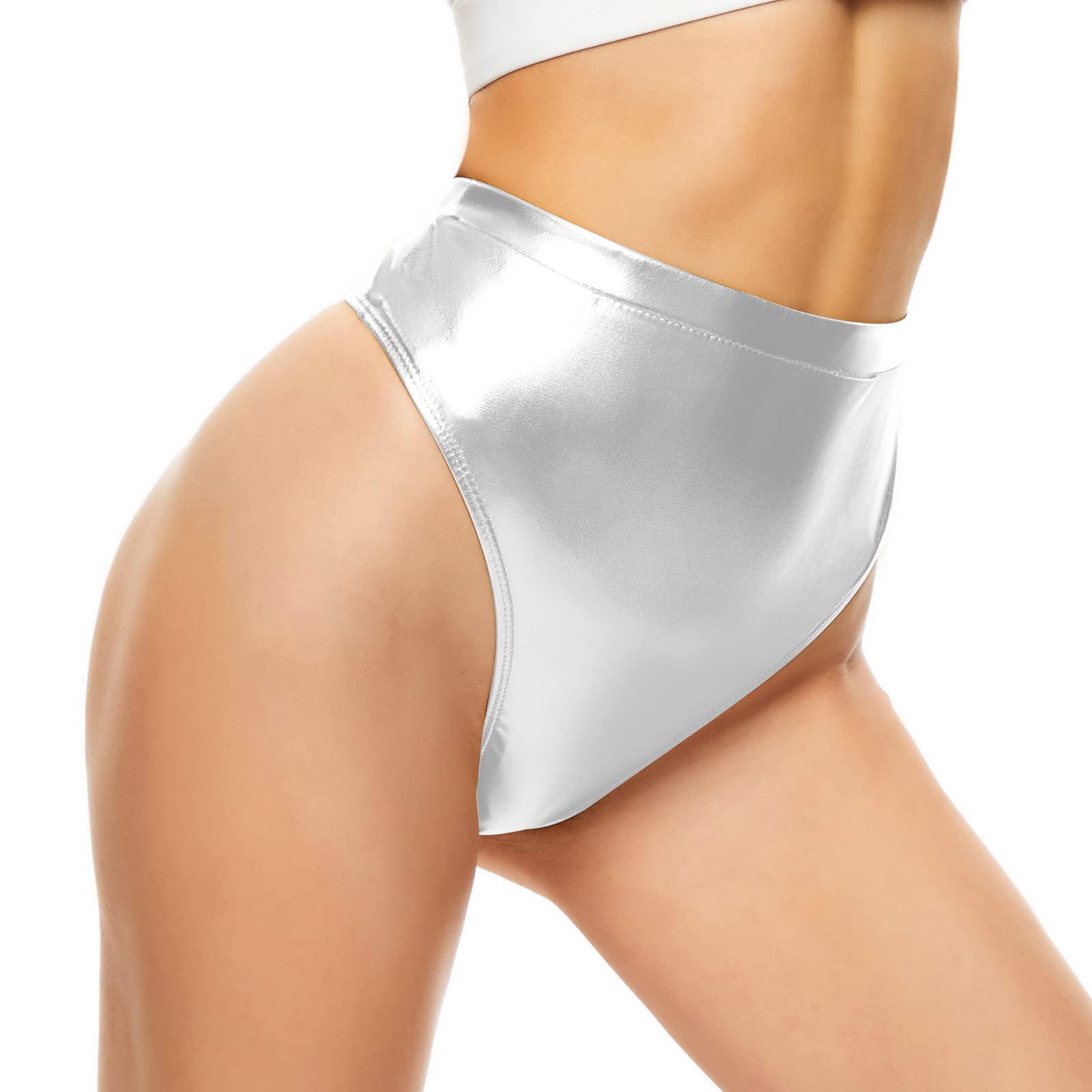 Silver Thong Metallic Rave Bottoms