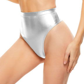 Silver Thong Metallic Rave Bottoms