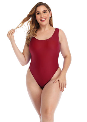 plus size deep red leotard