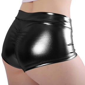 Ladies Shiny Metallic Rave Booty Shorts