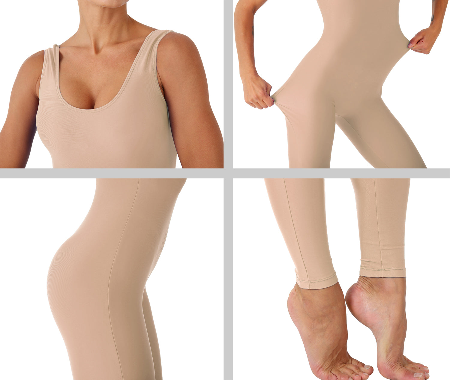 Womens Spandex Nylon Scoop Neck Tank Unitard
