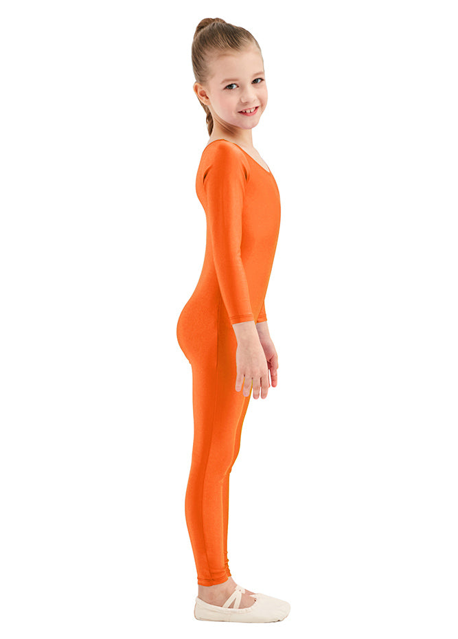 Orange long sleeve unitard