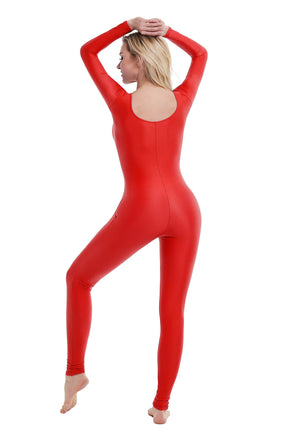 red long sleeve unitard