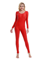red long sleeve unitard