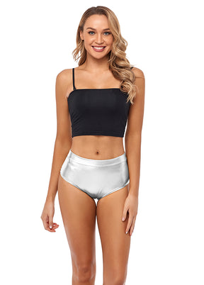 Silver high waisted booty shorts