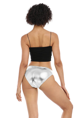 Shiny Metallic Panty Brief High Cut Shorts