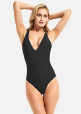 Speerise Womens V Neck Cross Back Leotard